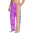 thumbnail image 2 of Uemuo Rainbow Scales2 Pattern Men's Wide Leg Palazzo Lounge Pants with Pockets Light Weight Loose Comfy Casual Pajama Pants-XX-Large, 2 of 9