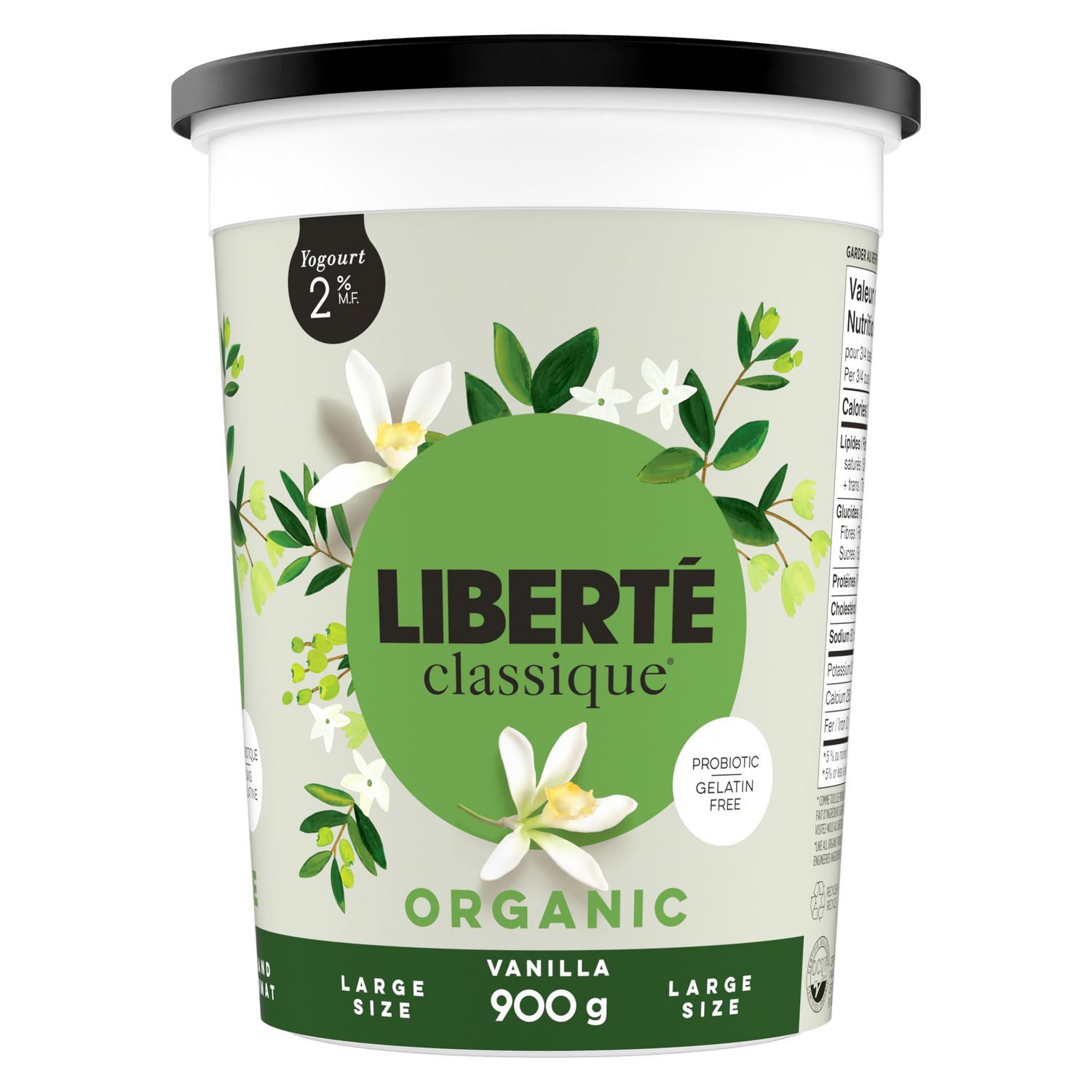 Liberté Classique Organic Vanilla 2% M.F. Yogurt