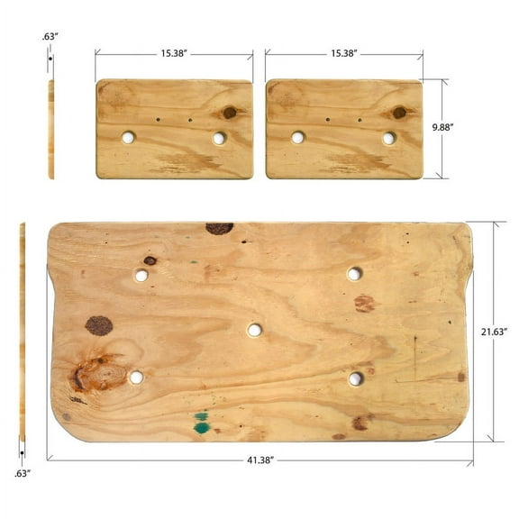 EZ-GO Marathon 5/8 Inch Plywood Seats 3 Piece with Predrilled Holes and threaded press inserts for durability Hardware Accessory Pack includes 4 T-Nuts, 4 Bolts, 4 Washers. Hinges not included.