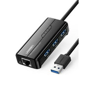 UGREEN USB 3.0 Hub Ethernet Adapter 10/100/1000 Gigabit Network Converter with USB 3.0 Hub 3 Ports for Nintendo Switch, Windows Surface Pro, MacBook Air/Retina, iMac Pro, Chromebook, PC