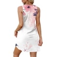 thumbnail image 5 of WTOBBY Women's Fashion Casual Printed V-Neck Button Vest Sleeveless Dress with Pocket, Floral Print Design for Summer Outfits, Perfect for Beach and Holiday Vacations,Pink L, 5 of 5
