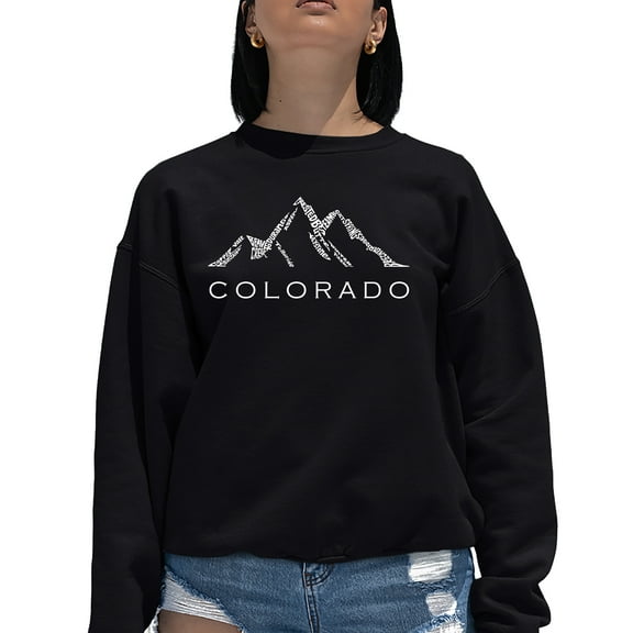 Women's Word Art Crewneck Sweatshirt - Colorado Ski Towns