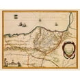 thumbnail image 2 of Blaeu 18x15 Gold Ornate Wood Framed with Double Matting Museum Art Print Titled - Europe Spain France Coast - Blaeu 1662, 2 of 4