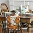 thumbnail image 3 of SM-XLHN Buffalo Plaid Pumpkins Mushrooms Birdhouse Leaves Table Runner, Seasonal Fall Harvest Vintage Kitchen Dining Table Decoration for Indoor Outdoor Home Party Decor 13 x 72 Inch, 3 of 6