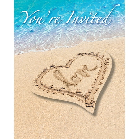 invitation Postcard w/Attachment Beach Love/Case of