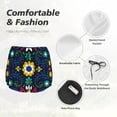 thumbnail image 4 of Susaid Colorful Mexican Flower Print Women's High Waisted Running Shorts Quick Dry Athletic Gym Track Workout Shorts Zip Pocket-Large, 4 of 7