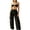 *Black, variant on Women's 2 Piece Fashion Bikini Set,Halter Swimsuits and Sheer Ruffle Pants For Women,Black,Size XXL