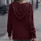 thumbnail image 5 of Puntoco-suéter de manga larga con cuello en V para mujer, blusa holgada, suéter de punto con capucha de Color sólido, liquidación de Navidad Puntoco Puntoco-3215, 5 of 5