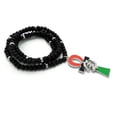 thumbnail image 3 of Adinkra Gye Nyame Ankh Pendant 6mm 30" Wooden Bead Necklace, 3 of 4