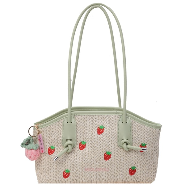 Lindo bolso para las axilas, bolso de paja de verano con cremallera, bolso de viaje para vacaciones