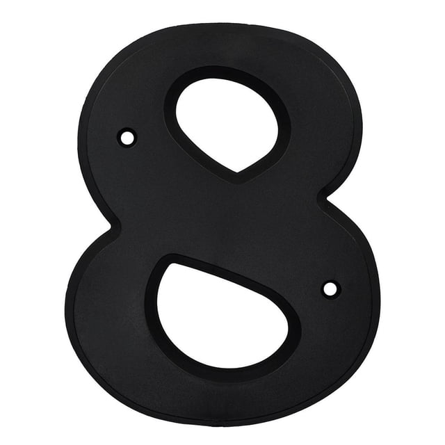 Número 8 Plástico Hy-Ko Negro 15.2X12.5 Cm