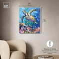 thumbnail image 5 of Whimsical Turtle Canvas Coastal Wall Art by Art Remedy, Gallery Wrapped, 24" x 30", 5 of 7
