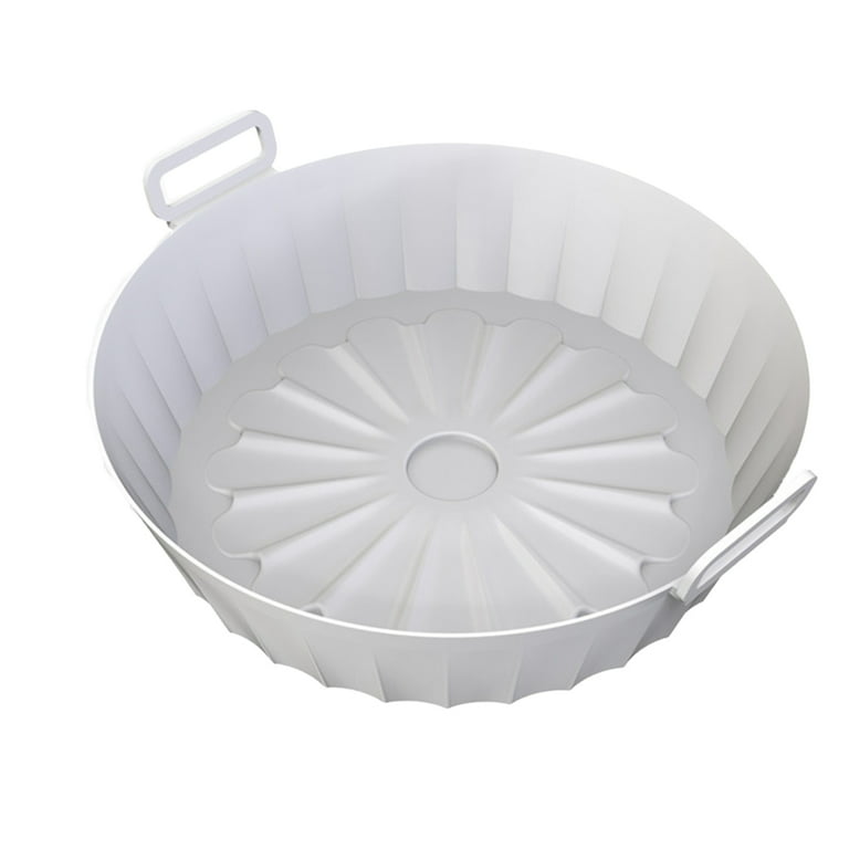 Bhxteng Air Fryer Silicone Baking Tray Pot Soft and Flexible Tray with  Handle for Air Fryer Steamer Oven