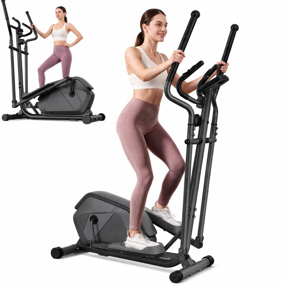 FUNMILY Ultra-Quiet Heavy Duty Elliptical Machine | 400LBS Capacity, 15-Inch Natural Stride, 14 Resistance Levels, Low Impact Cardio for Home Gym, Seniors & Small Spaces