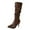 Coffee, variant on Xfvqtps Womens Fashion Slouchy Knee High Boots Flat Sole Winter Boots Pointed Toe Faux Leather Casual Dress Boots for Women Beige