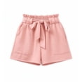 thumbnail image 1 of DGMIOCS Girls High Waisted Shorts Kids Ruffle Summer Dress Shorts with Pockets Pink 9-10 Years, 1 of 3