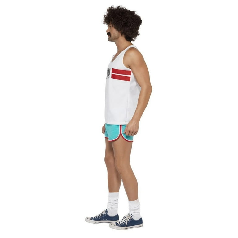 118118 Runner Costume Adult White Blue 118118 Runner Costume Adult White Blue
