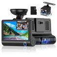 thumbnail image 1 of Dash Cam CHENSIVE de 3 canales, 1080p, 4 pulgadas, gran angular de 170°, 1 of 6