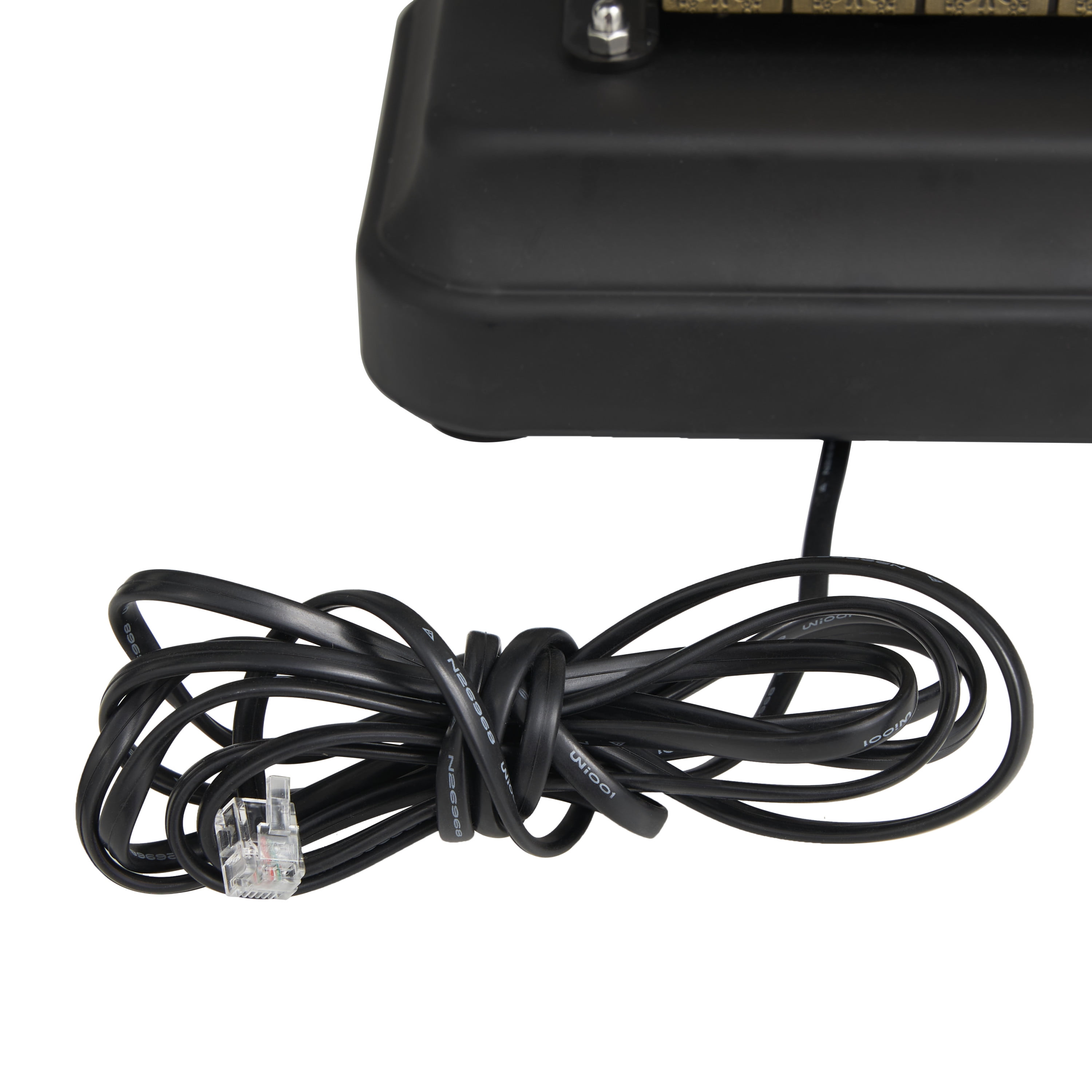 DecMode 12" x 12" Black Metal Functioning Vintage Style Telephone with Line Cord, 1-Piece