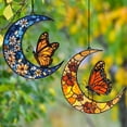 thumbnail image 5 of Butterfly and Floral Moon Suncatcher, Handmade Butterfly Suncatchers for Stained Glass Windows Hanging Decor, Acrylic Sun Catcher for Garden Home Outdoor Indoor Gift, 5 of 6