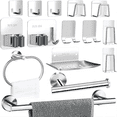 thumbnail image 1 of 15 Pzs Juego Sets De Accesorios Para Baño Toallero Japonera Plata, 1 of 5