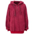 thumbnail image 2 of Womens Oversized Warm Double Fuzzy Hoodies Casual Loose Pullover Hooded Sweatshirt Outwear, 2 of 8