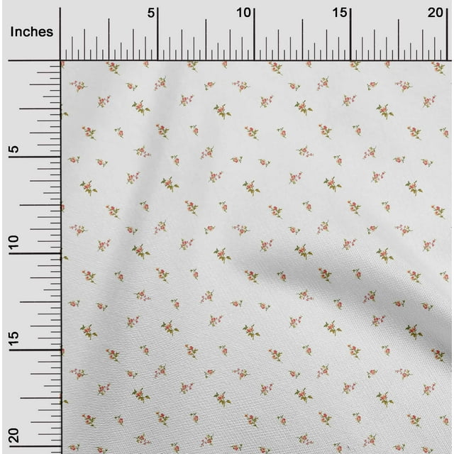 oneOone Polyester Lycra Fabric Leaves & Flower Floral Print Sewing Fabric BTY 56 Inch Wide