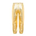 thumbnail image 5 of Aislor Girls Jazz Dance Outfit Mock Neck Short Sleeve Sequins Metallic Back Invisible Zipper Crop Top with Pants Gold 10, 5 of 7