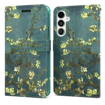 CoverON For Samsung Galaxy A54 5G Wallet Case, RFID Blocking Vegan Leather 6x Card Slot Holder Cover Flip Folio Phone Pouch, Almond Blossom Art