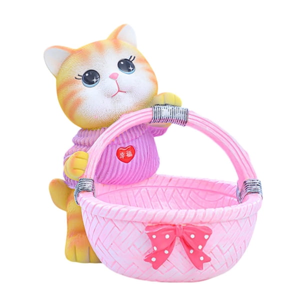 Bandeja para gatos con forma de cuenco para llaves para la entrada, decoración del hogar, escultura creativa multifuncional para gatos. Estilo D