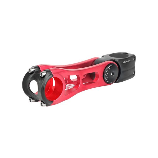 Soidarity Vástago del manillar de la bicicleta, horquilla delantera, aleación de aluminio de 31,8 MM, extensor de bicicleta ajustable de 85 grados, Ciclismo Rojo 28.6 mm 145 mm Soidarity OD021782-06
