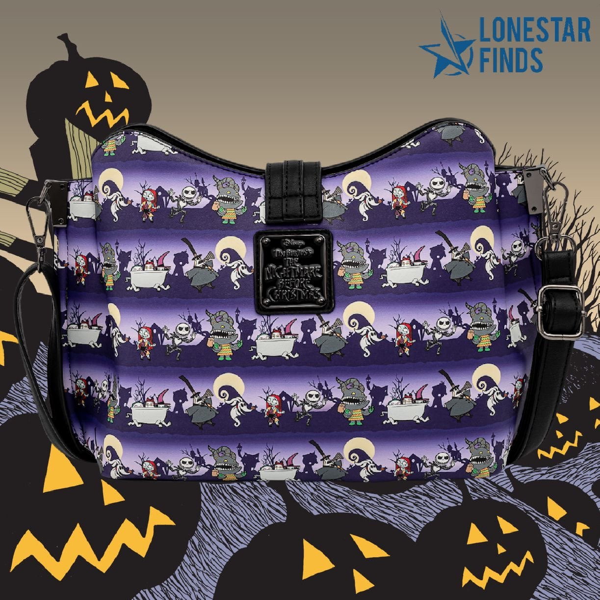 Loungefly Disney Nightmare Before Christmas Halloween Line Purse Crossbody  Bag