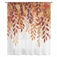 thumbnail image 2 of Burnt Orange Eucalyptus Leaves Sheer Curtains 54 Inches Long, Fall Botanical Leaf Light Filering Curtains, Breathable Simi Curtain Privacy Drapes for Kitchen Bathroom Small Window Treatment, 2 of 9