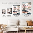 thumbnail image 3 of Winter Countryside Landscape Boho Artwork Pink Blue Morning Sun Over Fields Unframed Wall Art Print Poster Home Decor Premium, 3 of 5