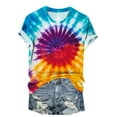 thumbnail image 5 of Youyipin Womens Tops Tie Dye Shirts For Women, Short Sleeve Tie Dye Shirts, Women Rainbow T Shirts Graphic Tees For Women, 5 of 5