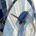 thumbnail image 5 of Designart "Constructing Blue Realms in Blue and Gold I" Abstract Shapes Oversized Wall Clock, 5 of 5