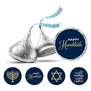 Darling Souvenir Hanukkah Jewish Stickers for Candy Chocolate Labels 190 Pcs DIY-Navy Blue