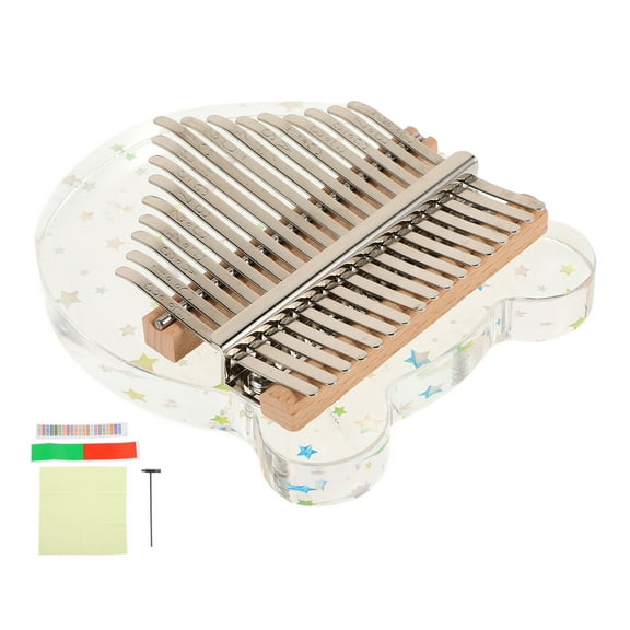 1 Set Transparent Kalimba Finger Piano 17-Keys Beginners and Music Lovers Acrylic Kalimba with
Carrying Bag and Accessory