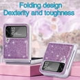 thumbnail image 2 of SaniMore for Samsung Galaxy Z Flip 4 6.7" Glitter Folding Case, Flexible TPU Case with Wireless Charging Anti-Fingerprint Full Body Protective Case for Samsung Z Flip 4 Women Men, Purple, 2 of 6