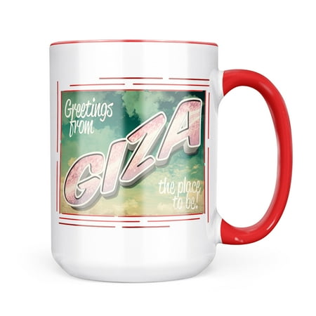 

Neonblond Greetings from Giza Vintage Postcard Mug gift for Coffee Tea lovers