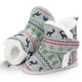 thumbnail image 5 of Christmas Snowflake Print Baby Girls Boys Soft Booties Snow Boots Toddler Warming Shoes, 5 of 8
