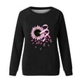 thumbnail image 4 of CLOISE Pink Breast Cancer Sweatshirt Women Breast Cancer Support Sweatshirts Sunflower Ribbon Oversized Round Neck Long Sleeve Hoodie Cancer Awareness Shirts Loose Pullover Blouses Outfits Black, 4 of 4