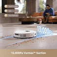thumbnail image 2 of DREAME Robot Vacuum and Mop,13000Pa Suction, Pet Hair Anti-Tangle with TriCut Brush, 100 Days Auto-Empty, Mop Self Mop Cleaning & Drying, Smart Obstacle Avoidance, Voice & App Control,White, 2 of 7