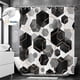 thumbnail image 1 of Cortina de Baño Dznils de Tela Geométrica Gris 72x72 con ganchos, 1 of 11