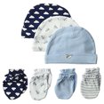 thumbnail image 5 of Hudson Baby Infant Boy Cotton Cap and Scratch Mitten 7pc Set, Paper Airplane, 0-6 Months, 5 of 5