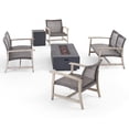 thumbnail image 2 of Noble House Augusta Outdoor 6 Piece Wood Chat Set with Fire Pit  Black, 2 of 11