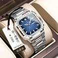 thumbnail image 3 of EXPLOJOY Square Watch for Men Waterproof Stainless Steel Wristwatch Diamond Quartz Watches with Luminous Date, 3 of 8