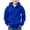 Blue, variant on KANG Distressed Pullover Hooded Sweatshirt For Big Long Sleeve Fleece Jacket With Multiple Pockets Cozy Fall Winter Outerwear Casual Athletic Top