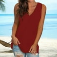thumbnail image 2 of Tank Tops for Women European American V Neck Loose Sleeveless Summer Tops, 2 of 5