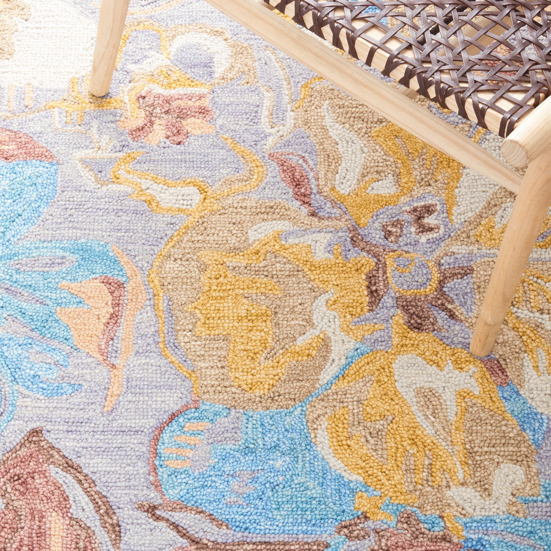 SAFAVIEH Metro ARABESQUE Floral Area Rug, Grey/Yellow, 6' x 9'